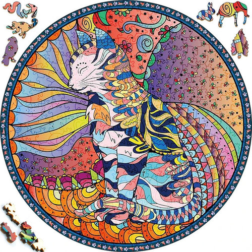 Houten Puzzel - Abstracte Kat