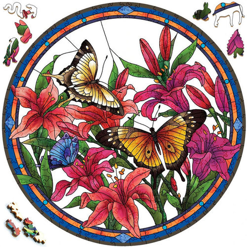 Houten Puzzel - Vlinders en Orchideeën