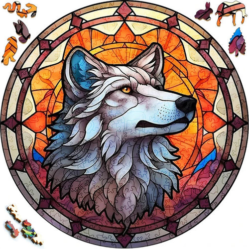 Houten Puzzel - Herfstwolf