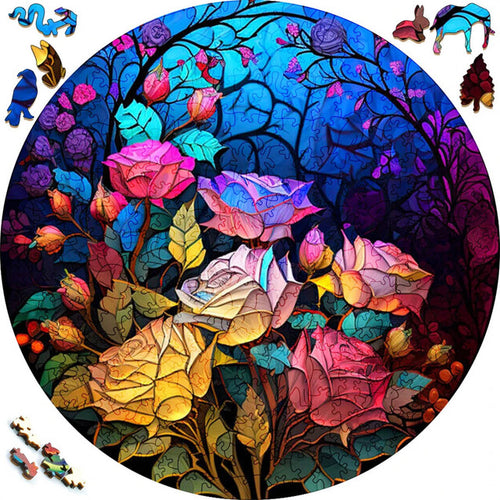 Houten Puzzel - Avondrozen