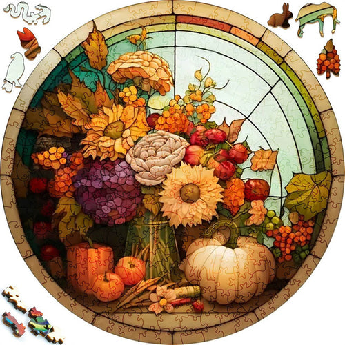 Houten Puzzel - Herfstweergave