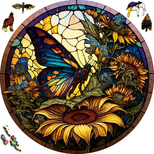 Houten Puzzel - Zonnebloemveld