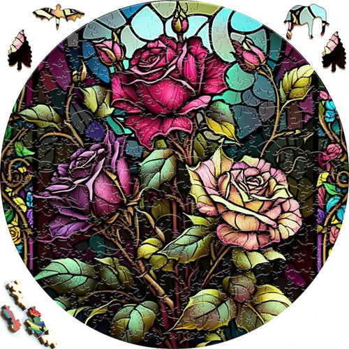 Houten Puzzel - Rozen Trio