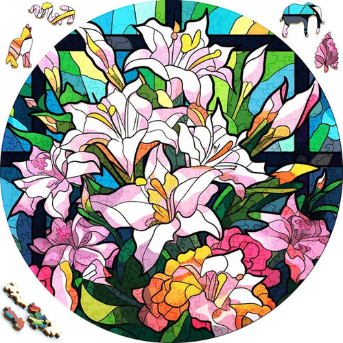 Houten Puzzel - Orchideeënweergave