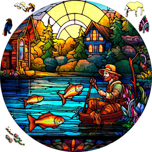 Houten Puzzel - Dorpsvisser