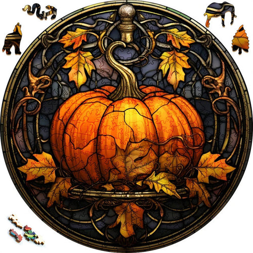 Houten Puzzel - Grote Pompoen