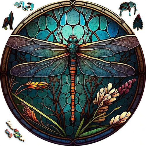 Houten Puzzel - Blauwe Libel