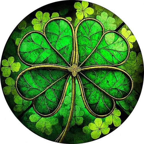 Houten Puzzel - Geluksklavers