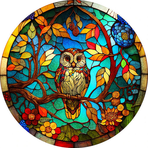 Houten Puzzel - Uil op een Tak