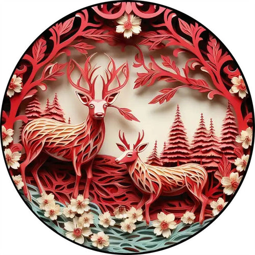 Houten Puzzel - Hertenscène