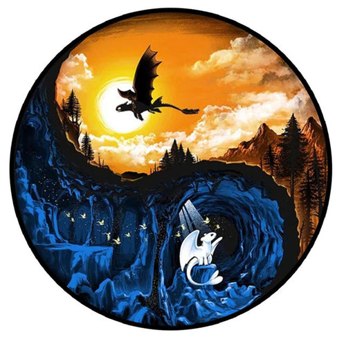 Houten Puzzel - Lichte en Donkere Draken