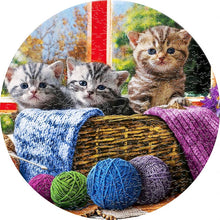 Afbeelding in Gallery-weergave laden, Houten Puzzel - Mandje met Kittens