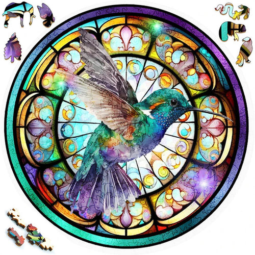 Houten Puzzel - Pastelkolibrie