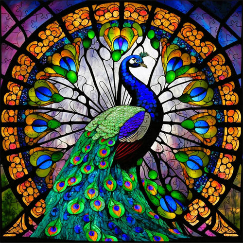 Houten Puzzel - Pauw in Rust