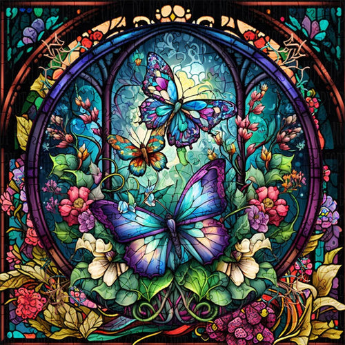 Houten Puzzel - Paarse Vlinders