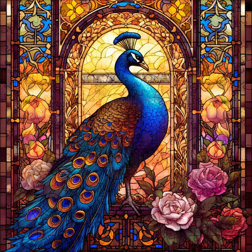 Houten Puzzel - Prachtige Pauw