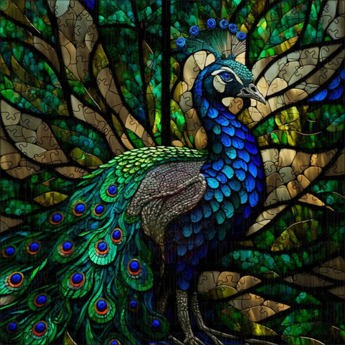 Houten Puzzel - Pauw in de Natuur