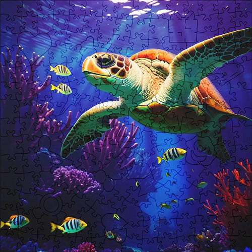 Houten Puzzel - Oceaan Schildpad