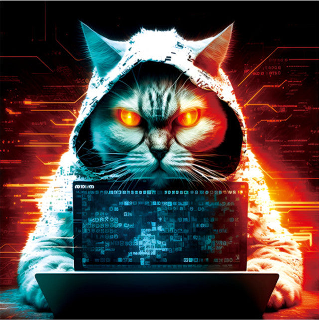 Houten Puzzel - Hacker Kat