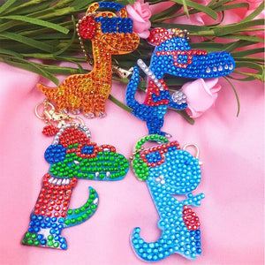 Diamond Painting Hanger Coole Dinosaurussen Set van 4 stuks