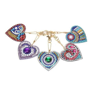Hartvormige Hanger Diamond Painting Set van 5 stuks