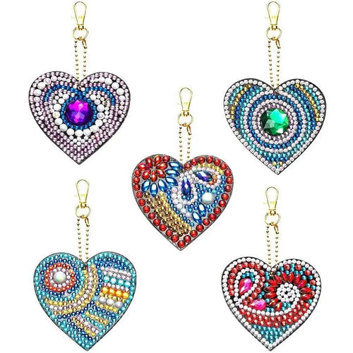 Hartvormige Hanger Diamond Painting Set van 5 stuks