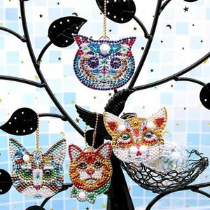 Diamond Painting Hanger Katten Set van 4 stuks
