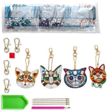 Afbeelding in Gallery-weergave laden, Diamond Painting Hanger Katten Set van 4 stuks