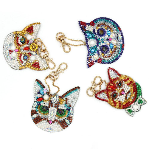 Diamond Painting Hanger Katten Set van 4 stuks