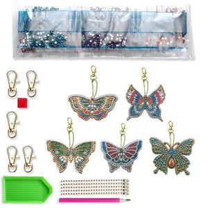 Charms Vlinder Diamond Painting Set van 5 Stuks