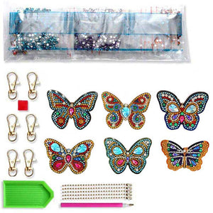 Set van 6 stuks Vlinder Pendentifs Diamond Painting