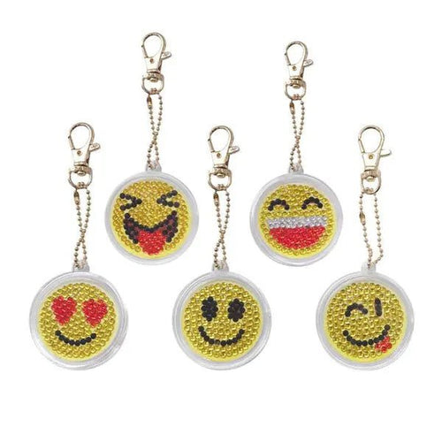 Diamond Painting Hanger Smiley Set van 5 stuks