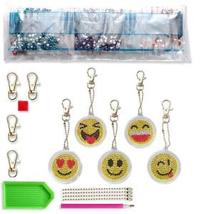 Diamond Painting Hanger Smiley Set van 5 stuks