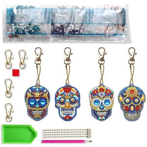 Hanger Schedel Diamond Painting Set van 4 stuks