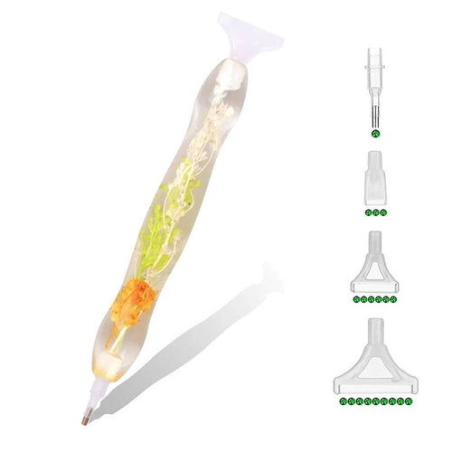 Premium ergonomische pen Diamond Painting Groene Planten Oranje