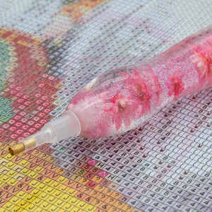 Premium Ergonomische Pen Diamond Painting Roze Bloemen