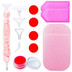 Premium Ergonomische Pen Diamond Painting Roze Bloemen