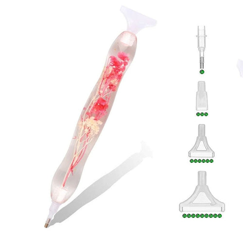 Premium ergonomische pen Diamond Painting met roze bloemen