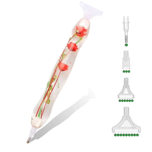 Premium ergonomische pen Diamond Painting Rode Bloemen