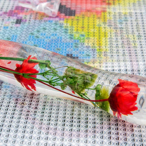 Premium Ergonomische Pen Diamond Painting Rode Bloemen