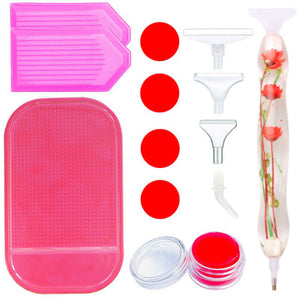 Premium Ergonomische Pen Diamond Painting Rode Bloemen
