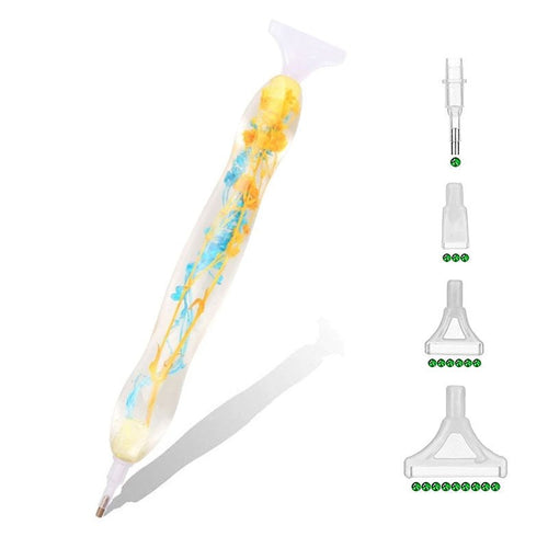 Premium Ergonomische Pen Diamond Painting Planten Turquoise Oranje