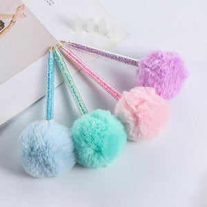 Glitterpen Diamond Painting met Pompon in 4 Kleuren Accessoire