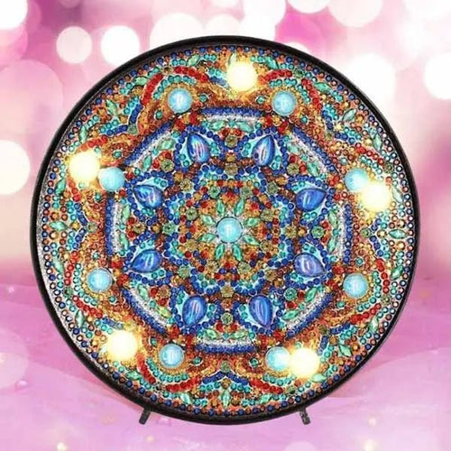 LED Lamp Diamond Painting Blauwe Ster Mandala