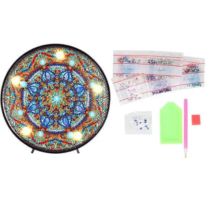 LED-lamp Diamond Painting Blauwe Mandala Ster