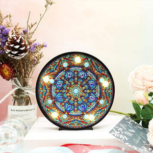 LED-lamp Diamond Painting Blauwe Mandala Ster