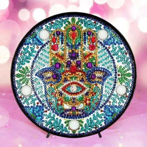 LED-lamp Diamond Painting Hand Hamsa