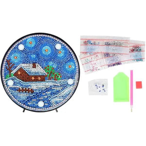 LED-lamp Diamond Painting Winterhuis