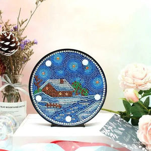 LED-lamp Diamond Painting Winterhuis