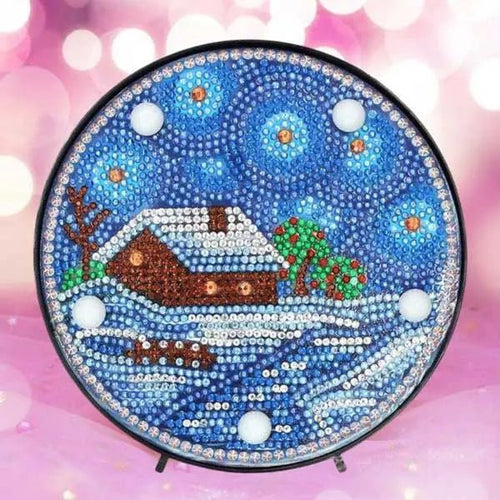 LED-lamp Diamond Painting Winterhuis